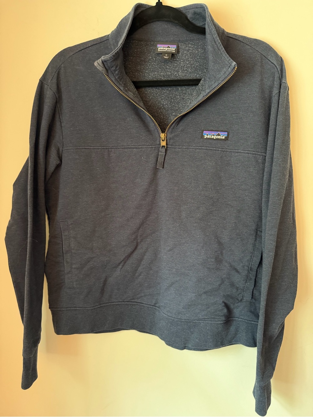Patagonia Organic Cotton 1/4 Zip Sweatshirt slate Blue Women’s Medium Pullover
